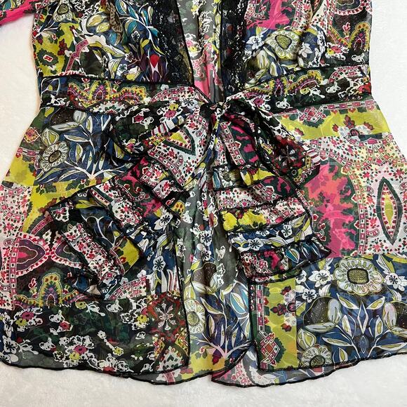 CAbi Beaches of St Tropez Open Tie Front Blouse Style # 543 Fairy Whimsical Y2K - Picture 7 of 10